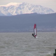 surfing in front of Schneeberg